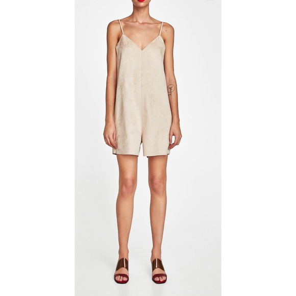 Faux Suede Jumpsuit - Picture 1 of 3